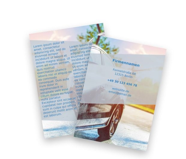 Auf der Broschüre gefettet, Motorisierung, Waschanlage - Flyer Netprint Online Vorlagen