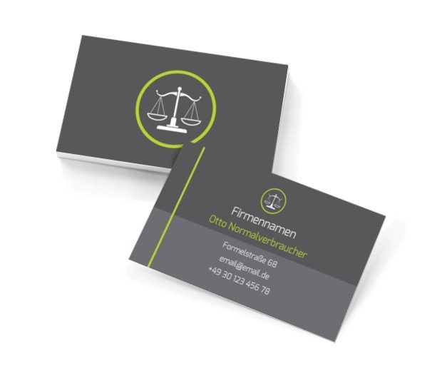 Auf der Skala von Gut und Siegen, Recht, Rechtsanwaltskanzlei - Visitenkarten Netprint Online Vorlagen