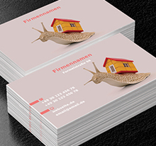 Schnecke mit einem Haus, Immobilien, Immobilienbüro - Visitenkarten Netprint
