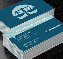Das Gewicht der Gerechtigkeit, Recht, Anwalt - Visitenkarten Netprint