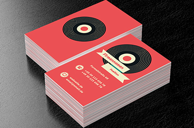 Retro Vinyl, Unterhaltung, Musikgeschäft - Visitenkarten Netprint