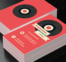 Retro Vinyl, Unterhaltung, Musikgeschäft - Visitenkarten Netprint