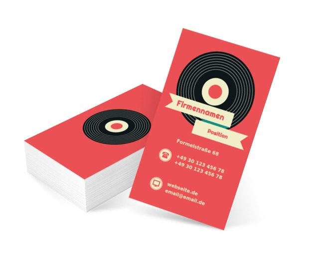 Retro Vinyl, Unterhaltung, Musikgeschäft - Visitenkarten Netprint Online Vorlagen