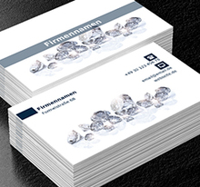 Diamanten auf einem weißen Hintergrund, Verkauf, Juwelier - Visitenkarten Netprint