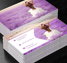 Braut auf dem Lavendelfeld, Verkauf, Brautkleider - Visitenkarten Netprint