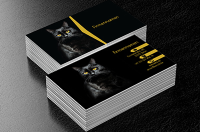 Schwarze Katze, Umwelt und Natur, Tierheim - Visitenkarten Netprint