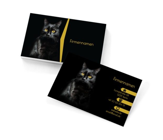 Schwarze Katze, Umwelt und Natur, Tierheim - Visitenkarten Netprint Online Vorlagen
