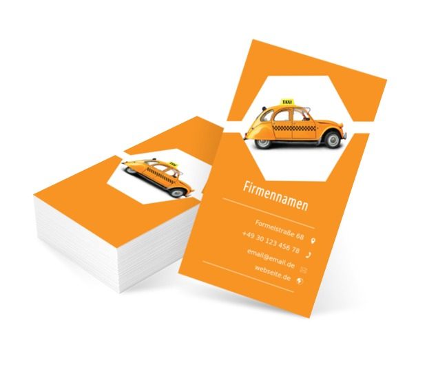 Gelbes Taxi, Transport, Taxi - Visitenkarten Netprint Online Vorlagen