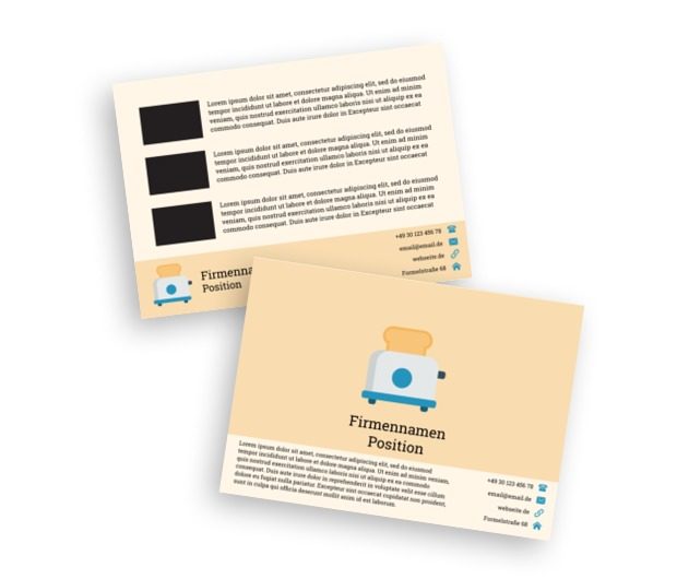 Blauer und weißer Toaster auf einem gelben Hintergrund, Verkauf, Unterhaltungselektronik und Haushaltsgerät - Flyer Netprint Online Vorlagen