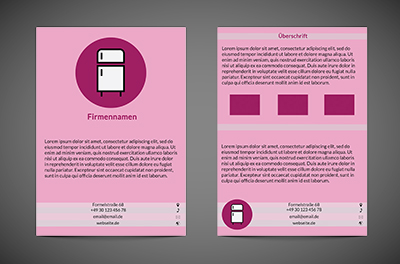 Weißer Kühlschrank auf einem rosa Hintergrund - Netprints