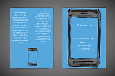 Blaue Smartphone-Anzeige, Telekommunikation und Internet, Handys/ Smartphone - Flyer Netprint
