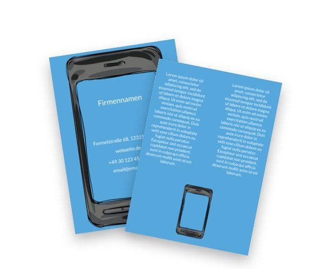 Blaue Smartphone-Anzeige, Telekommunikation und Internet, Handys/ Smartphone - Flyer Netprint Online Vorlagen