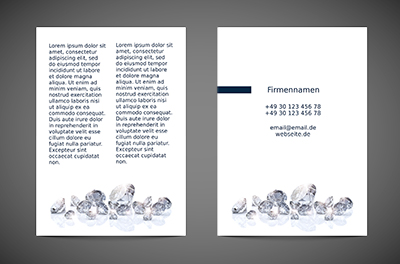 Diamanten in Weiß gebadet, Verkauf, Juwelier - Flyer Netprint