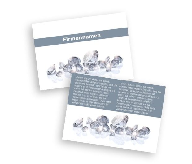 Diamanten in der Firma von Weiß, Verkauf, Juwelier - Flyer Netprint Online Vorlagen