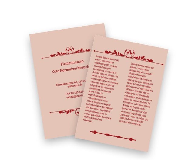 Ornament in einer rosa Farbe, Motive, klassiche - Flyer Netprint Online Vorlagen