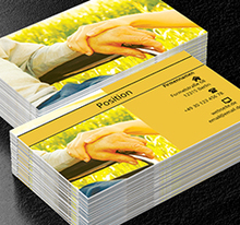 Zwei Hände halten, Dienstleistungen für Haus, Altenpflege - Visitenkarten Netprint