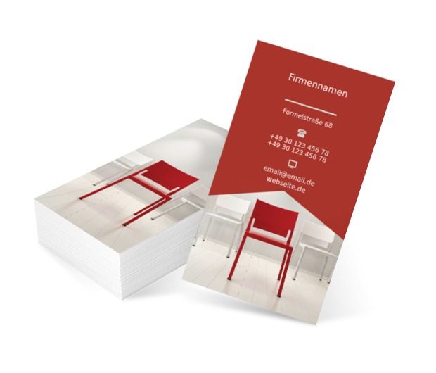 Roter Stuhl, Bauwesen, Inneneinrichtung - Visitenkarten Netprint Online Vorlagen