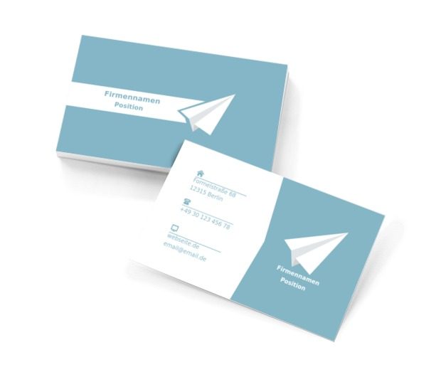 Papierflugzeug, Dienstleistungen im Büro, Marketingagentur - Visitenkarten Netprint Online Vorlagen