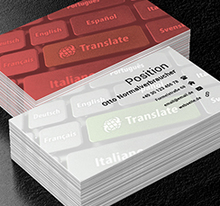 Sprachtastatur, Dienstleistungen im Büro, Übersetzer - Visitenkarten Netprint