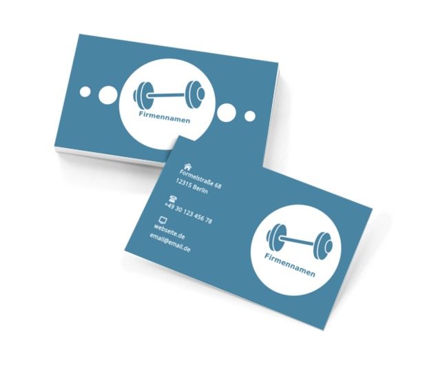 Blaue Scheibenhantel, Gesundheit und Schönheit, Fitness - Visitenkarten Netprint Online Vorlagen