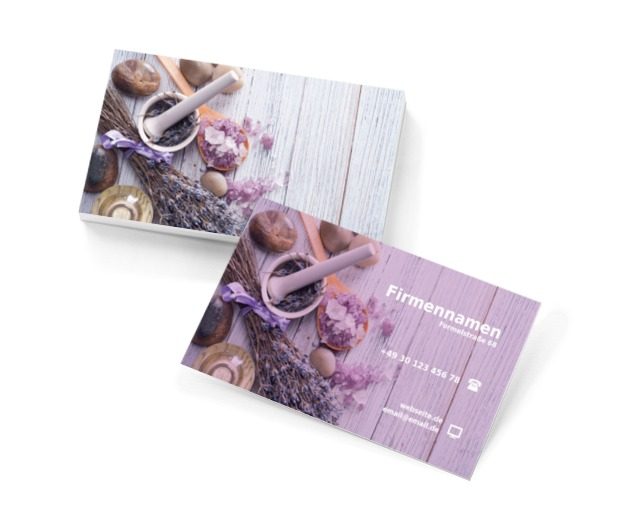 Lavendeltisch, Gesundheit und Schönheit, SPA - Visitenkarten Netprint Online Vorlagen