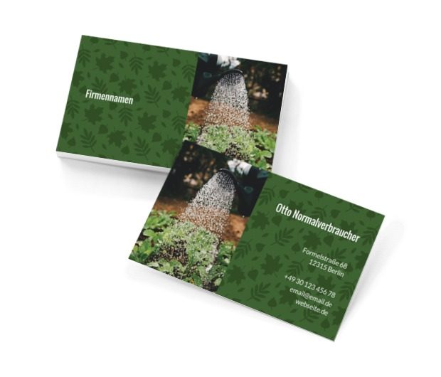 Im grünen Garten, Umwelt und Natur, Gartendienstleistungen - Visitenkarten Netprint Online Vorlagen