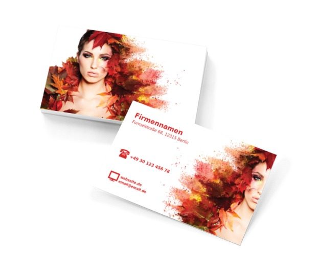 Herbstliche Haare, Gesundheit und Schönheit, Make- up - Visitenkarten Netprint Online Vorlagen