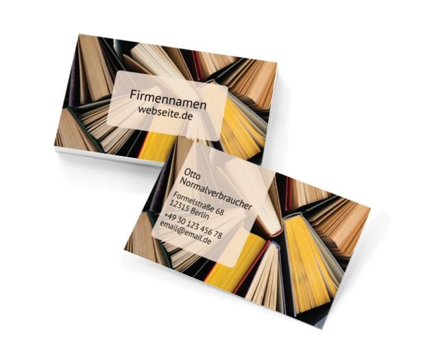 In ein Buch vertieft sein, Bildung, Buchhandlung - Visitenkarten Netprint Online Vorlagen