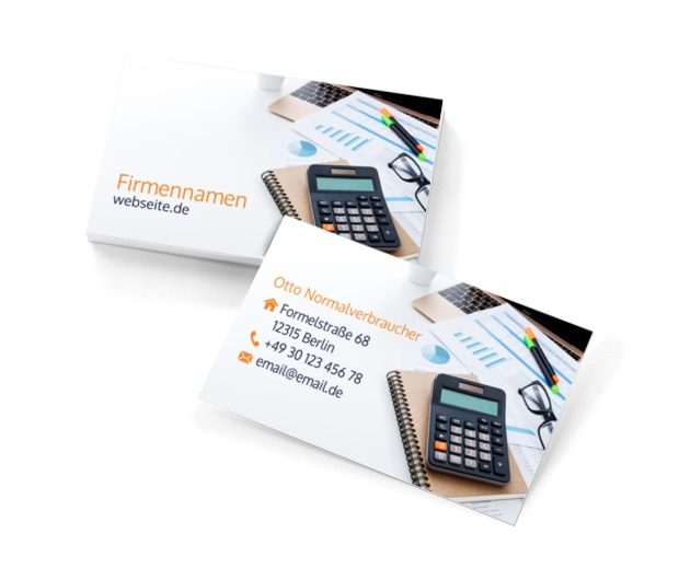 Wir wissen alles über Finanzen!, Dienstleistungen im Büro, Buchhaltung - Visitenkarten Netprint Online Vorlagen