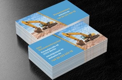 Professionelle Erdarbeiten, Bauwesen, Baufirma - Visitenkarten Netprint