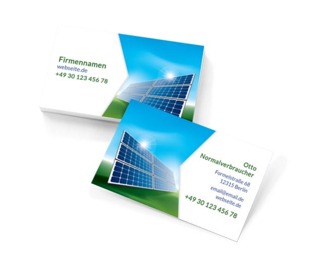 Alternative Energiequellen, Umwelt und Natur, Umweltschutz - Visitenkarten Netprint Online Vorlagen