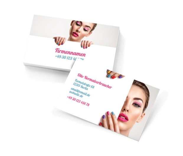 Wir locken Kunden mit Farben, Gesundheit und Schönheit, Schönheitssalon - Visitenkarten Netprint Online Vorlagen
