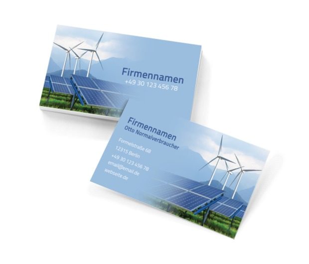 Lasst die Modernität die Energie übernehmen, Umwelt und Natur, Erneuerbare Energiequellen - Visitenkarten Netprint Online Vorlagen