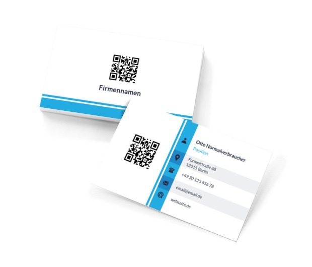 Die belebende Kraft von Blau, Motive, QR Code - Visitenkarten Netprint Online Vorlagen