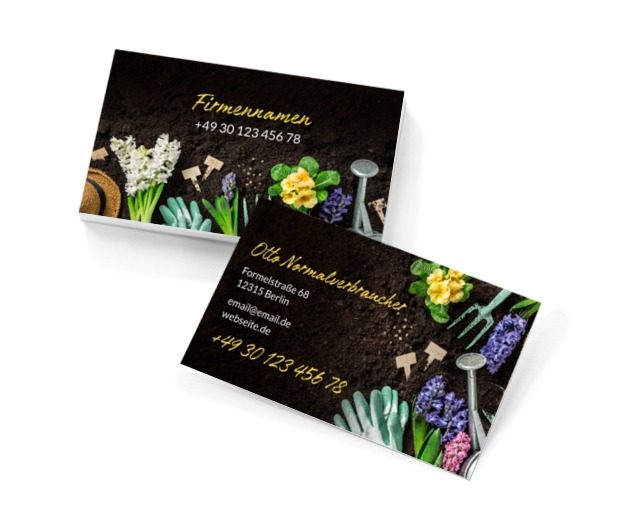 Der Garten in guten Händen, Umwelt und Natur, Gartendienstleistungen - Visitenkarten Netprint Online Vorlagen