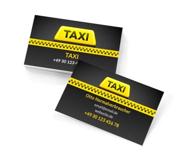 Das Taxi muss sichtbar sein, Transport, Taxi - Visitenkarten Netprint Online Vorlagen