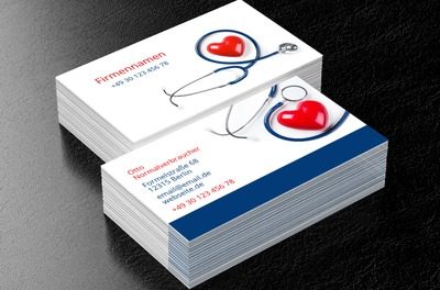 Mit einem Herz für Patienten, Medizin, Arzt - Visitenkarten Netprint