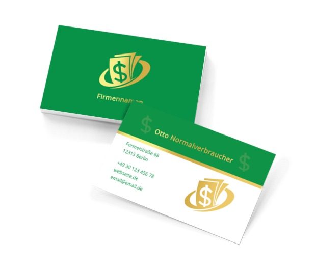 Gold zieht immer Gold an, Finanzen und Versicherungen, Kredite/ Darlehen - Visitenkarten Netprint Online Vorlagen