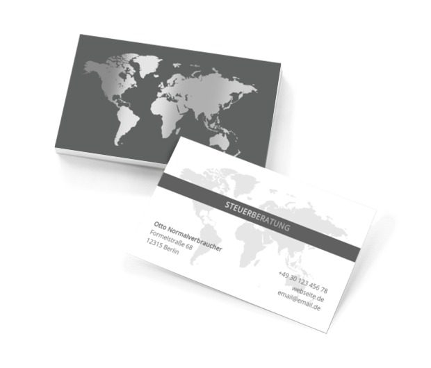 Internationale Reichweite und Erscheinung, Finanzen und Versicherungen, Steuerberatung - Visitenkarten Netprint Online Vorlagen