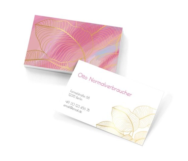 Für Frauen in Pastellfarben, Motive, Pflanzlich - Visitenkarten Netprint Online Vorlagen