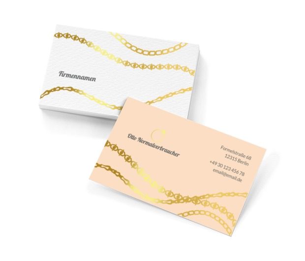 Goldwerbung für Juwelier, Verkauf, Juwelier - Visitenkarten Netprint Online Vorlagen