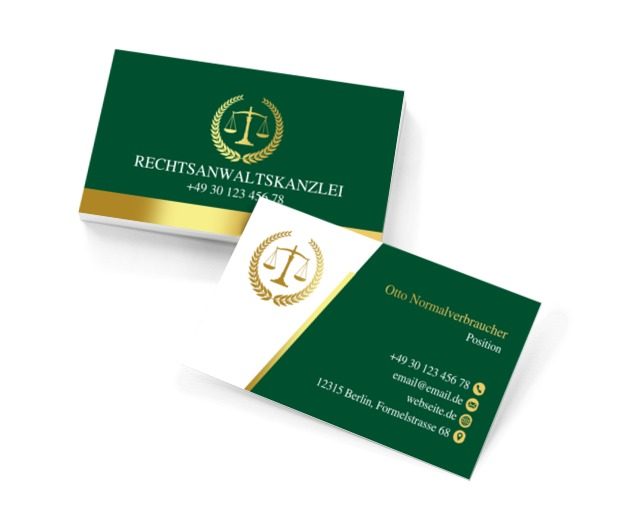 Rechtsanwalt, Recht, Anwalt - Visitenkarten Netprint Online Vorlagen