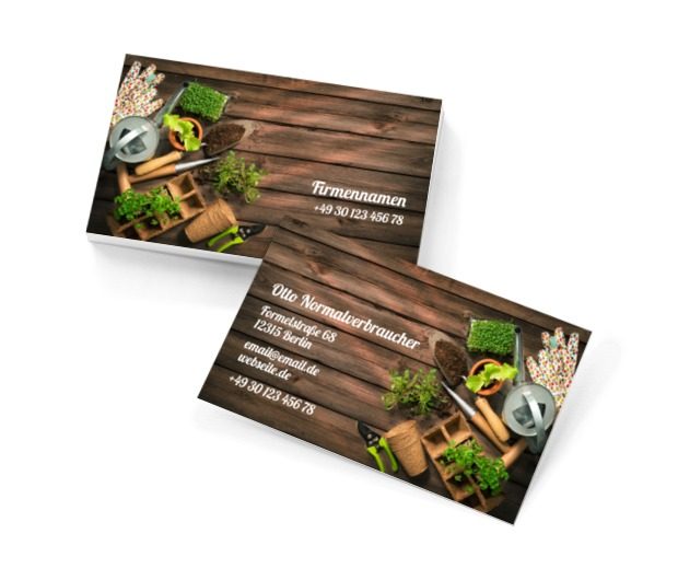 Gärten - Ihre Spezialität, Umwelt und Natur, Gartendienstleistungen - Visitenkarten Netprint Online Vorlagen