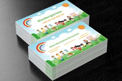 Kreative Entwicklung und Abenteuer, Bildung, Kindergarten - Visitenkarten Netprint