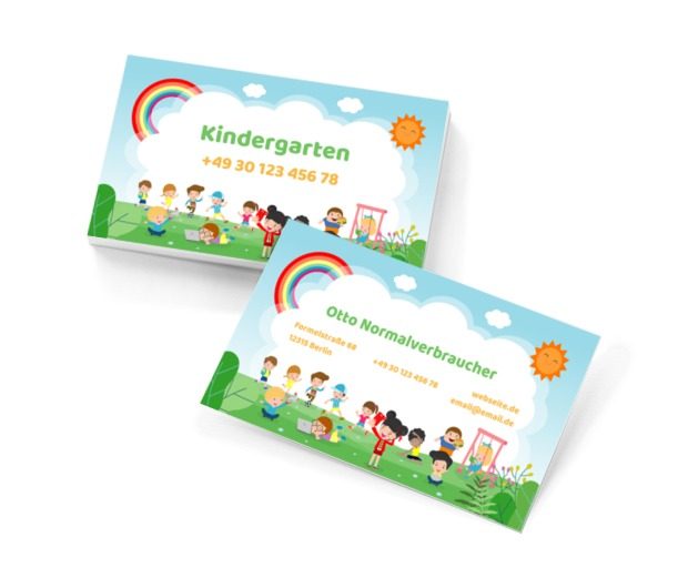 Kreative Entwicklung und Abenteuer, Bildung, Kindergarten - Visitenkarten Netprint Online Vorlagen