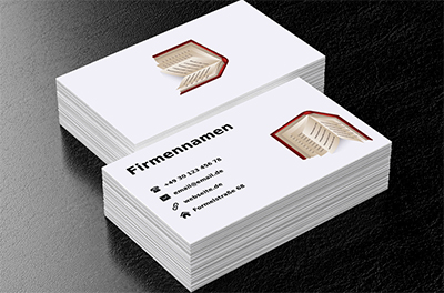 Offenes Buch auf einem weißen Hintergrund, Bildung, Buchhandlung - Visitenkarten Netprint