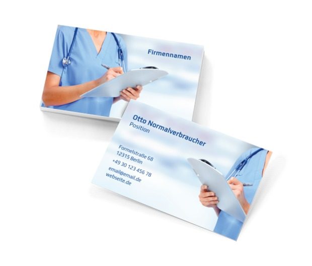 Mediziner bei der Arbeit erweckt Ehrfurcht, Medizin, Arzt - Visitenkarten Netprint Online Vorlagen