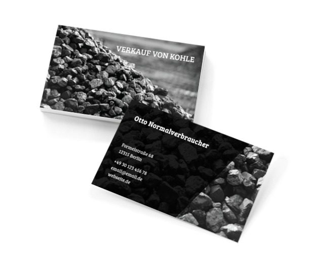 Eine attraktive Vision für die Kohle, Verkauf, Baustoffe - Visitenkarten Netprint Online Vorlagen