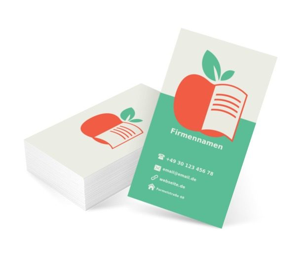 Rotes Äpfelchen, Bildung, Kindergarten - Visitenkarten Netprint Online Vorlagen