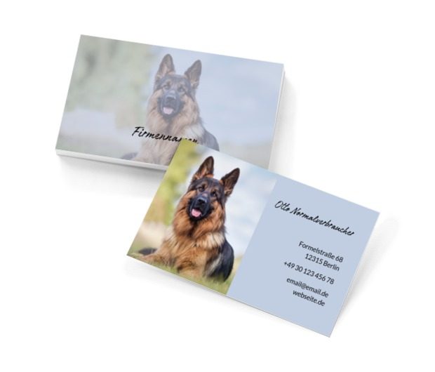 Sie kümmern sich um das Leben des Hundes, Umwelt und Natur, Tierhaltung - Visitenkarten Netprint Online Vorlagen